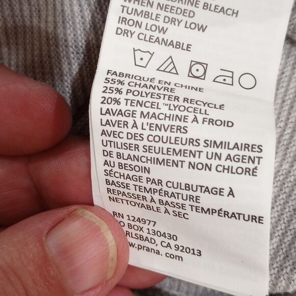 NEW! Prana Corrine Dress  - Oatmeal Stripe - M ~ Hemp Blend Quick Dry UPF 30+ - Picture 12 of 12